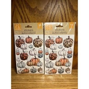Crafter’s Square Pumpkin Themed Stickers (Brand New) 28 Stickers Total‎ LOT OF 2